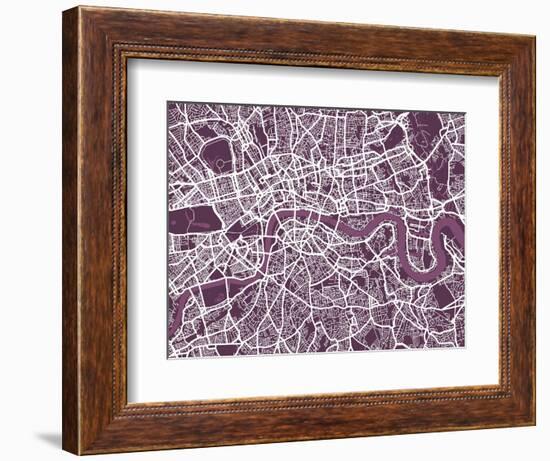 London England Street Map-Michael Tompsett-Framed Art Print