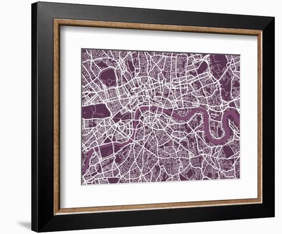 London England Street Map-Michael Tompsett-Framed Art Print