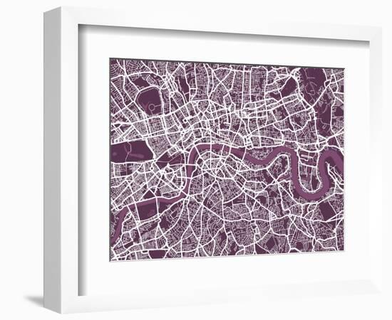 London England Street Map-Michael Tompsett-Framed Art Print