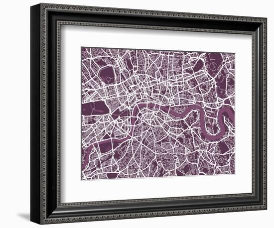 London England Street Map-Michael Tompsett-Framed Art Print