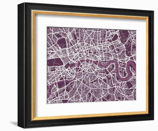 London England Street Map-Michael Tompsett-Framed Art Print