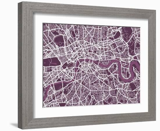 London England Street Map-Michael Tompsett-Framed Art Print