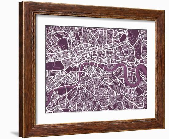 London England Street Map-Michael Tompsett-Framed Art Print