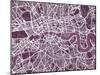 London England Street Map-Michael Tompsett-Mounted Art Print