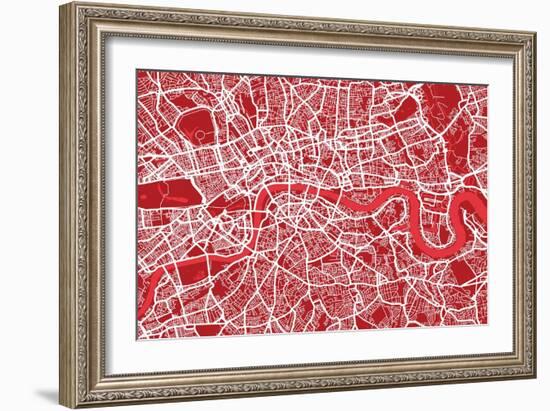 London England Street Map-Michael Tompsett-Framed Art Print