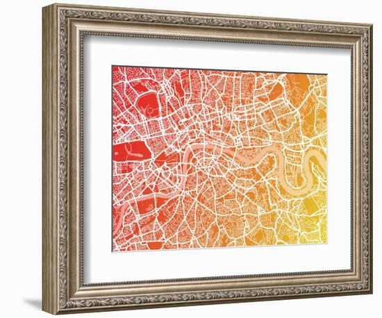 London England Street Map-Michael Tompsett-Framed Art Print