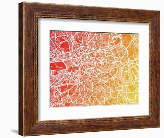 London England Street Map-Michael Tompsett-Framed Art Print