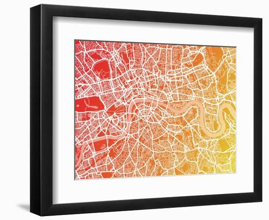 London England Street Map-Michael Tompsett-Framed Art Print