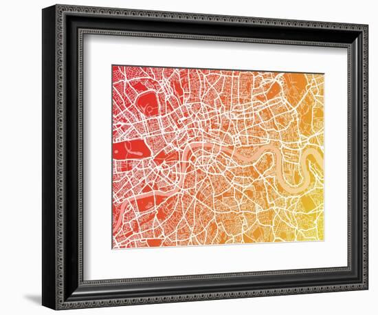 London England Street Map-Michael Tompsett-Framed Art Print