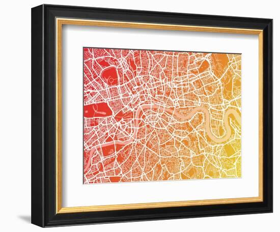 London England Street Map-Michael Tompsett-Framed Art Print