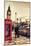 London, England - Telephone Booth and Big Ben-Lantern Press-Mounted Art Print