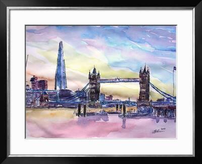 London England The Shard And Tower Bridge 2 Art Print M Bleichner Art Com