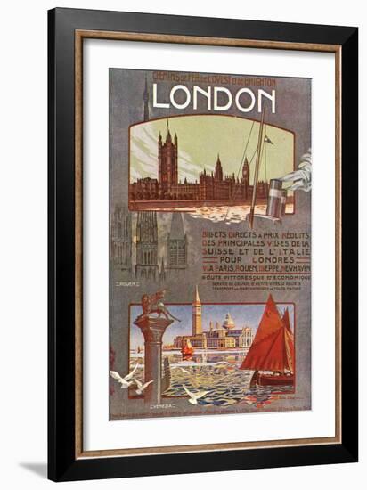 London, England - Trips to London from Rouen, Dieppe, Newhaven, Ouest and Brighton Railways, c.1920-Lantern Press-Framed Art Print