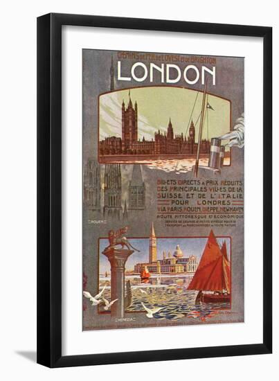 London, England - Trips to London from Rouen, Dieppe, Newhaven, Ouest and Brighton Railways, c.1920-Lantern Press-Framed Art Print