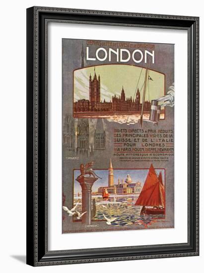 London, England - Trips to London from Rouen, Dieppe, Newhaven, Ouest and Brighton Railways, c.1920-Lantern Press-Framed Art Print