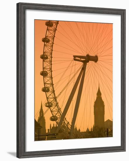 London Eye and Big Ben, South Bank, London, England-Alan Copson-Framed Photographic Print