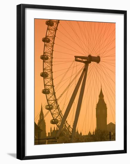 London Eye and Big Ben, South Bank, London, England-Alan Copson-Framed Photographic Print