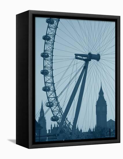 London Eye and Big Ben, South Bank, London, England-Alan Copson-Framed Premier Image Canvas