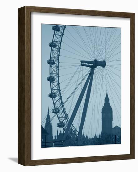 London Eye and Big Ben, South Bank, London, England-Alan Copson-Framed Photographic Print