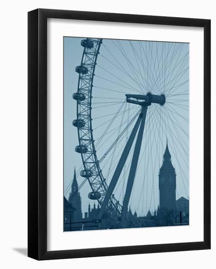 London Eye and Big Ben, South Bank, London, England-Alan Copson-Framed Photographic Print