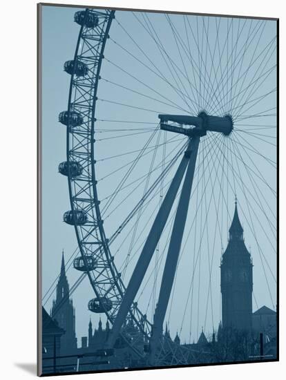 London Eye and Big Ben, South Bank, London, England-Alan Copson-Mounted Photographic Print