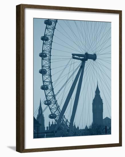 London Eye and Big Ben, South Bank, London, England-Alan Copson-Framed Photographic Print