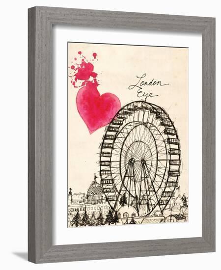 London Eye in Pen-Morgan Yamada-Framed Art Print