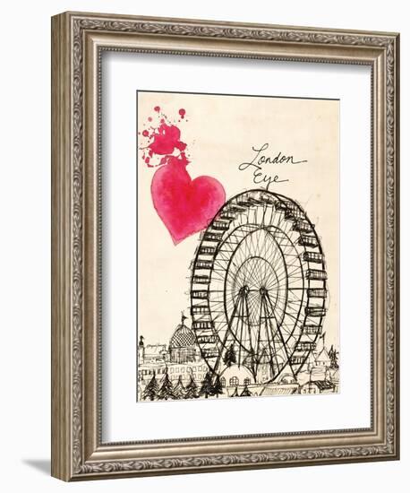 London Eye in Pen-Morgan Yamada-Framed Premium Giclee Print