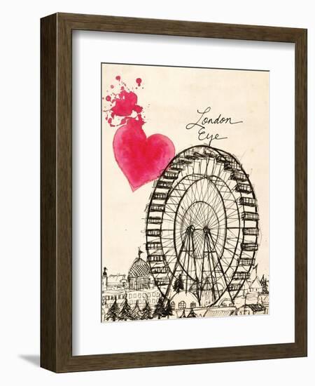 London Eye in Pen-Morgan Yamada-Framed Premium Giclee Print