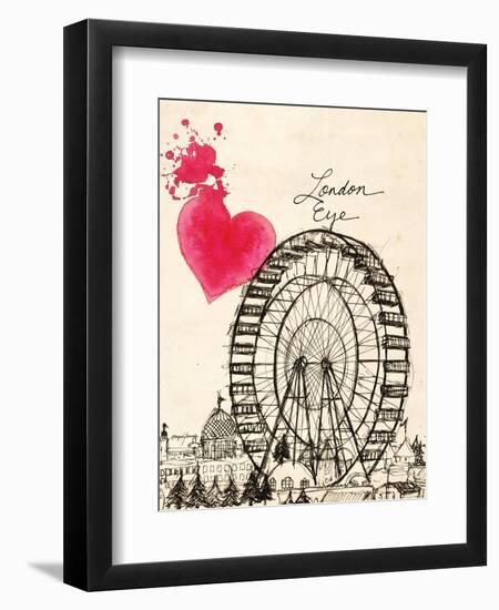 London Eye in Pen-Morgan Yamada-Framed Art Print