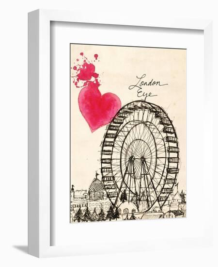 London Eye in Pen-Morgan Yamada-Framed Art Print