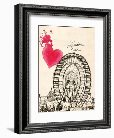 London Eye in Pen-Morgan Yamada-Framed Art Print