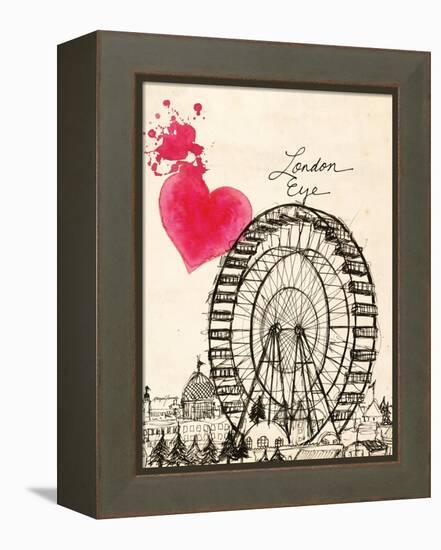 London Eye in Pen-Morgan Yamada-Framed Stretched Canvas