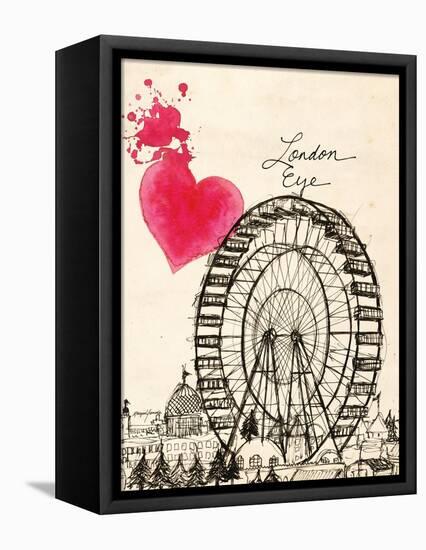 London Eye in Pen-Morgan Yamada-Framed Stretched Canvas