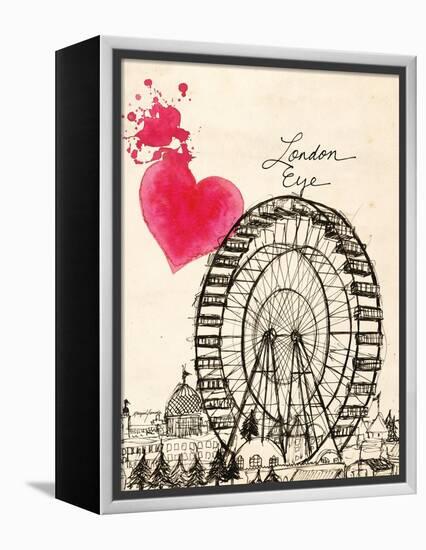 London Eye in Pen-Morgan Yamada-Framed Stretched Canvas