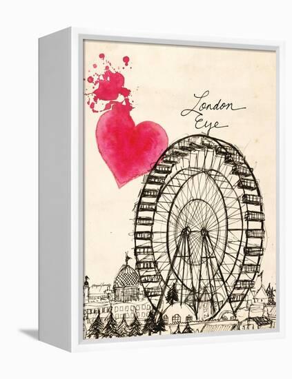 London Eye in Pen-Morgan Yamada-Framed Stretched Canvas