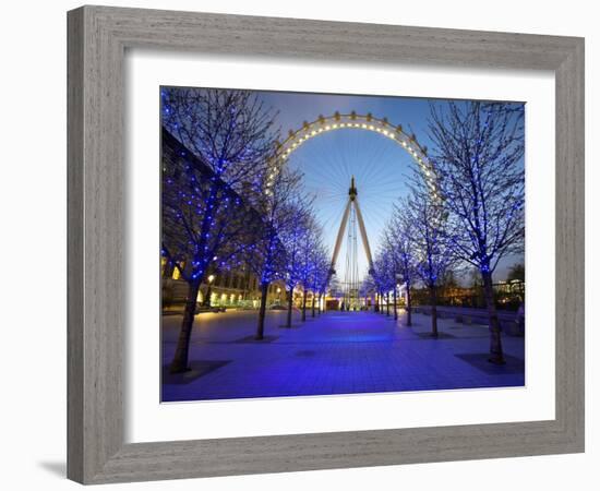 London Eye Is Giant Ferris Wheel, Banks of Thames Constructed for London's Millennium Celebrations-Julian Love-Framed Photographic Print