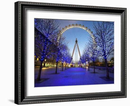 London Eye Is Giant Ferris Wheel, Banks of Thames Constructed for London's Millennium Celebrations-Julian Love-Framed Photographic Print