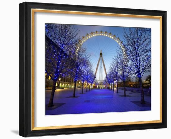 London Eye Is Giant Ferris Wheel, Banks of Thames Constructed for London's Millennium Celebrations-Julian Love-Framed Photographic Print