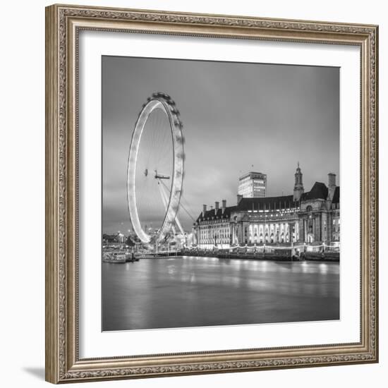 London Eye (Millennium Wheel) and Former County Hall, South Bank, London, England-Jon Arnold-Framed Photographic Print