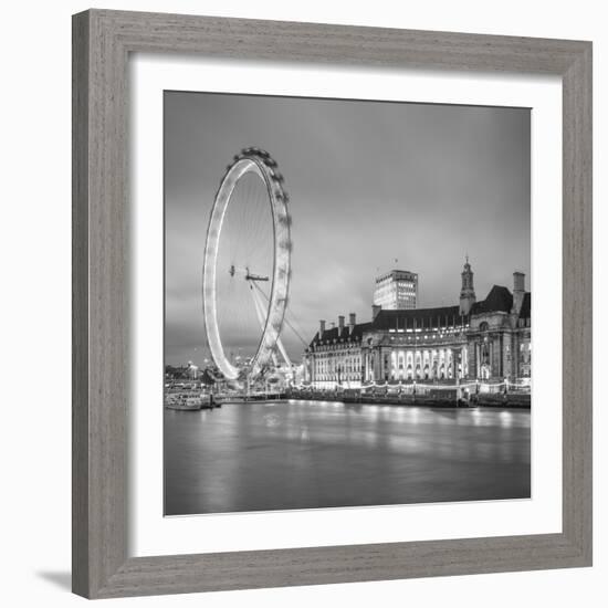 London Eye (Millennium Wheel) and Former County Hall, South Bank, London, England-Jon Arnold-Framed Photographic Print