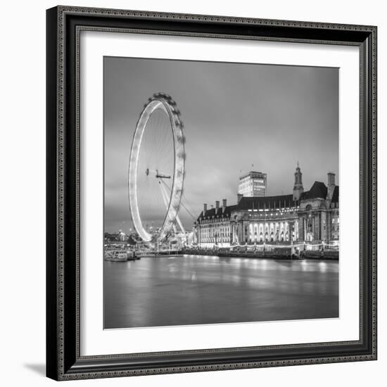 London Eye (Millennium Wheel) and Former County Hall, South Bank, London, England-Jon Arnold-Framed Photographic Print