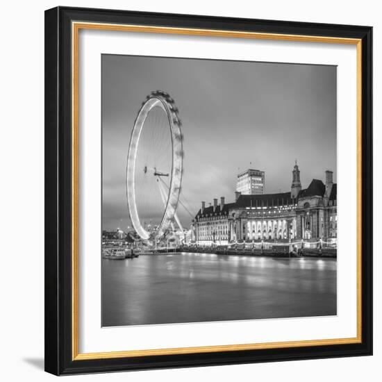 London Eye (Millennium Wheel) and Former County Hall, South Bank, London, England-Jon Arnold-Framed Photographic Print