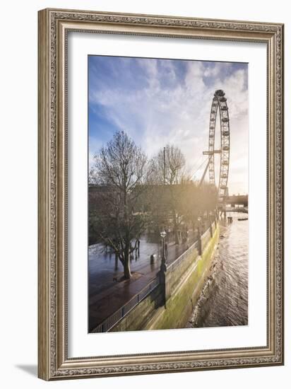 London Eye (Millennium Wheel) at sunset, London Borough of Lambeth, England, United Kingdom, Europe-Matthew Williams-Ellis-Framed Photographic Print