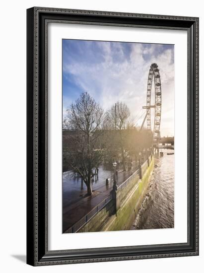 London Eye (Millennium Wheel) at sunset, London Borough of Lambeth, England, United Kingdom, Europe-Matthew Williams-Ellis-Framed Photographic Print