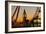 London Eye (Millennium Wheel) frames Big Ben at sunset, London, England, United Kingdom, Europe-Charles Bowman-Framed Photographic Print