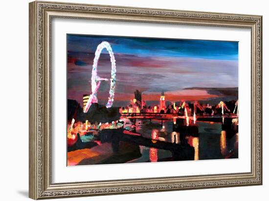 London Eye Night-Markus Bleichner-Framed Art Print