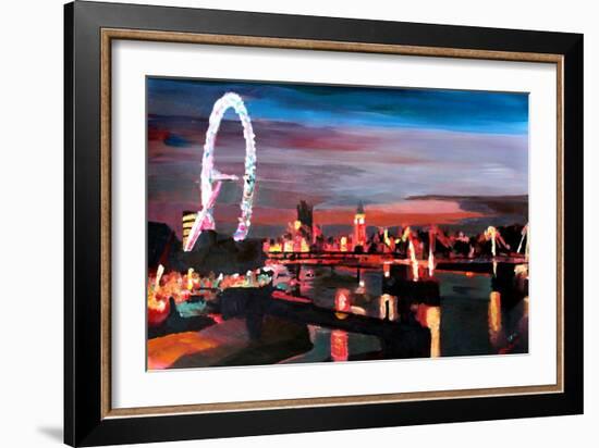 London Eye Night-Markus Bleichner-Framed Art Print