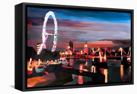 London Eye Night-Markus Bleichner-Framed Stretched Canvas