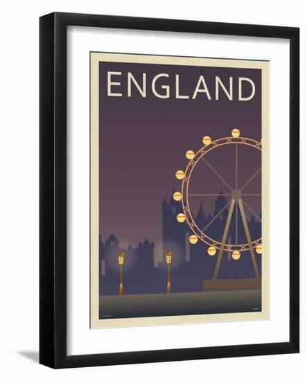 London Eye-Frk. Blaa-Framed Art Print